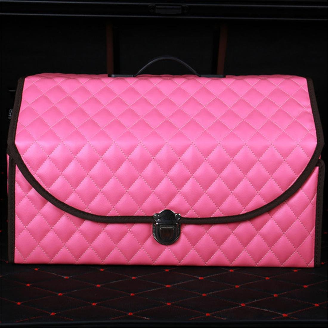 Car Trunk Organizer Pink Leather Trunk Organizer Heavy Cluty SUV Truck