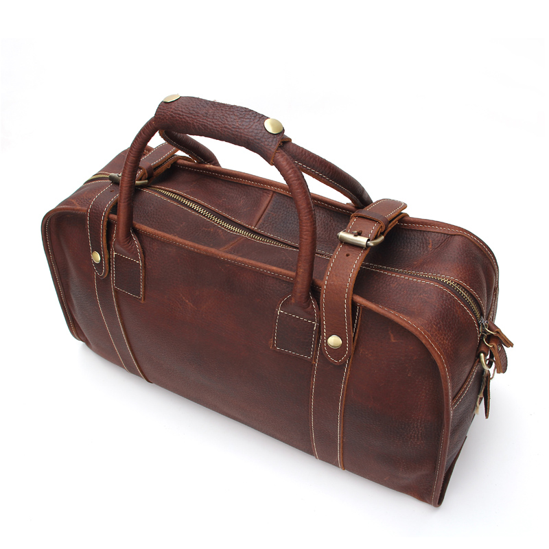 Handmade Italian Genuine Leather Men's Durable Travel Should Bag